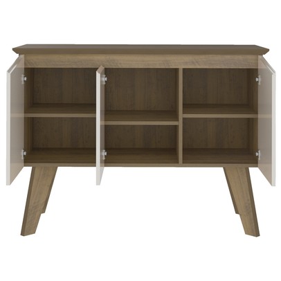 Aparador Balcão Buffet 3 Portas Oásis Pinho/Off White - Artely