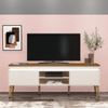 Rack para TV Até 75 Polegadas com Led Lumina 2 Portas Pinho/Off White - Artely