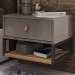 Mesa de Cabeceira Suspensa Sigma 1 Gaveta Cinza Perola/Noce - Casa D