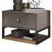 Mesa de Cabeceira Suspensa Sigma 1 Gaveta Cinza Perola/Noce - Casa D