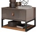 Mesa de Cabeceira Suspensa Sigma 1 Gaveta Cinza Perola/Noce - Casa D