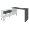 Mesa Escrivaninha Dubai 1 Porta Branco/Grafito - Artany