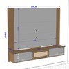 Painel para TV Até 75 Polegadas Qatar 3 Portas Titanium/Cinamomo - Móveis Bechara