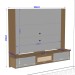 Painel para TV Até 75 Polegadas Qatar 3 Portas Titanium/Cinamomo - Móveis Bechara