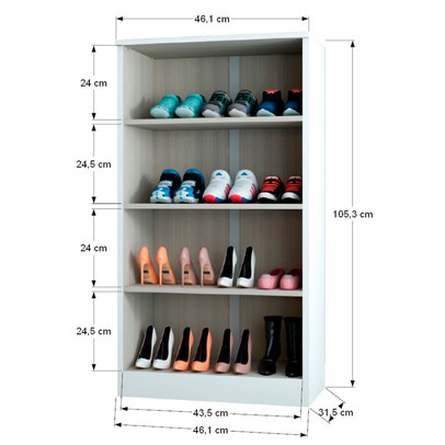 Sapateira Atenas 2 Portas Branco - Panorama Móveis