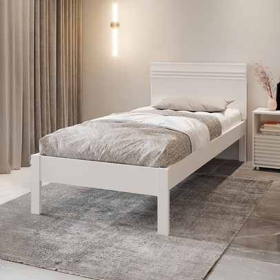 Cama de Solteiro Branco Cm8010 - Tecno Mobili