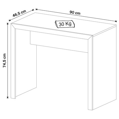 Mesa Escrivaninha Nogal Me4139 - Tecno Mobili