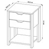 Mesa de Cabeceira 2 Gavetas Preto/Vermelho Me4163 - Tecnomobili