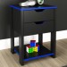 Mesa de Cabeceira 2 Gavetas Preto/Azul Me4163 - Tecnomobili