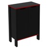 Armário para Escritório 2 Portas Preto/Vermelho Me4164 - Tecno Mobili