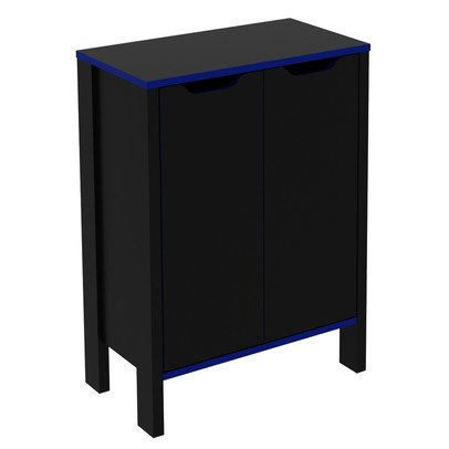 Armário para Escritório 2 Portas Preto/Azul Me4164 - Tecno Mobili