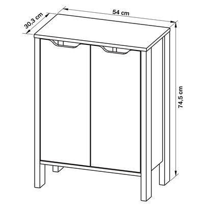 Armário para Escritório 2 Portas Preto/Azul Me4164 - Tecno Mobili
