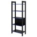 Estante para Livros 5 Prateleiras Preto/Azul Me4166 - Tecno Mobili