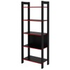 Estante para Livros 5 Prateleiras Preto/Vermelho Me4166 - Tecno Mobili