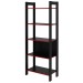 Estante para Livros 5 Prateleiras Preto/Vermelho Me4166 - Tecno Mobili