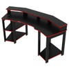 Mesa Gamer para 2 Monitores 3 Prateleiras Preto/Vermelho Me4167 - Tecno Mobili