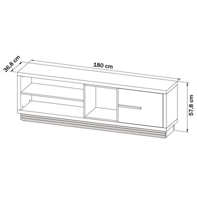 Rack para TV Até 65 Polegadas 1 Porta Natural/Off White Ra2002 - Tecno Mobili