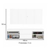 Rack com Painel para TV Até 60 Polegadas Roma 1 Porta 2 Prateleiras Branco - Panorama Móveis