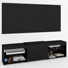 Rack com Painel para TV Até 60 Polegadas Roma 1 Porta 2 Prateleiras Preto - Panorama Móveis