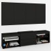 Rack com Painel para TV Até 60 Polegadas Roma 1 Porta 2 Prateleiras Preto - Panorama Móveis
