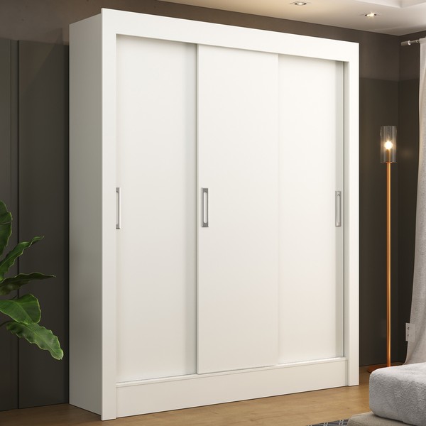 Guarda-Roupa Casal Dallas 3 Portas 3 Gavetas Branco - Panorama Móveis