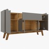 Balcão Buffet Future 4 Portas 1 Gaveta Titanium/Cinamomo - Móveis Bechara