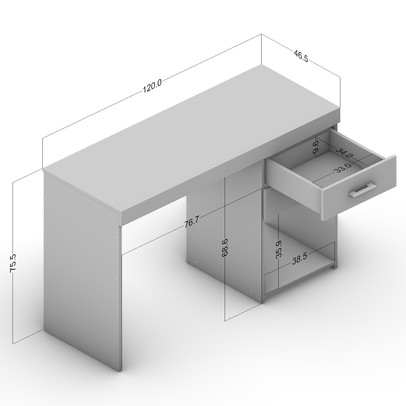 Mesa para Computador Malta 2 Gavetas Preto - Politorno