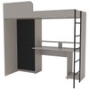 Cama Multifuncional Konza com Mesa Gamer Cinza/Preto - Politorno