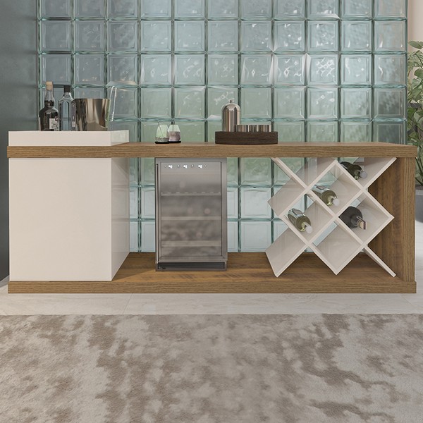 Rack para TV Até 60 Polegadas Madrid 1 Porta Pinho/Off White - Artely Móveis