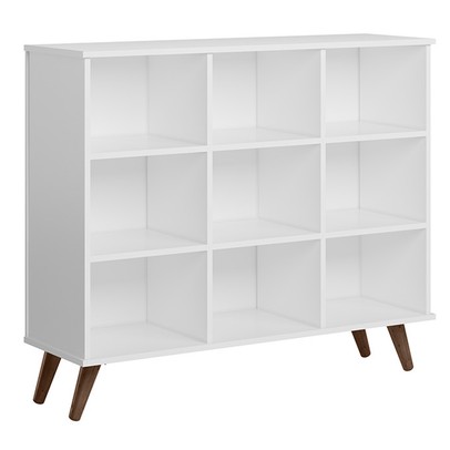 Estante para Livros 9 Nichos Branco/Retro 1478 - Qmovi