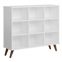 Estante para Livros 9 Nichos Branco/Retro 1478 - Qmovi