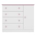 Cômoda Infantil Doce Sonho 1 Porta 4 Gaveta Branco/Rosa - Qmovi