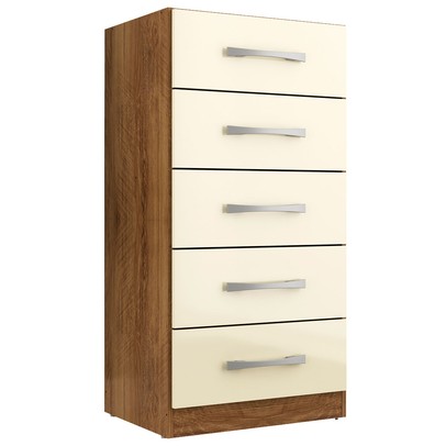 Cômoda 5 Gavetas Savana Nature/Off White - Pnr Móveis