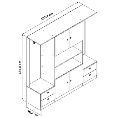 Guarda-Roupa Casal 4 Portas 4 Gavetas Branco Gr1800 - Art In Móveis