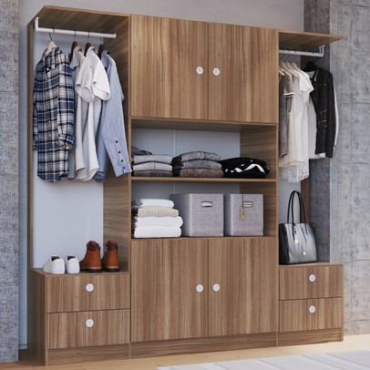 Guarda-Roupa Casal 4 Portas 4 Gavetas Montana Gr1800 - Art In Móveis