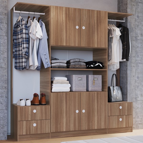 Guarda-Roupa Casal 4 Portas 4 Gavetas Montana Gr1800 - Art In Móveis