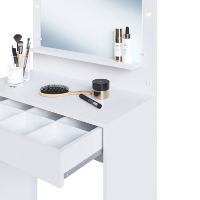 Penteadeira Star 1 Gaveta 1 Prateleira com Led Branco Pe070 - Art In Móveis