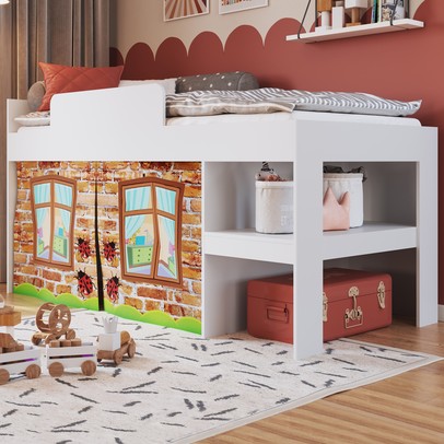 Cama Infantil com Cabaninha Meu Fofinho Branco - Art In Móveis