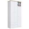 Guarda-Roupa Infantil House 3 Portas 2 Gavetas Branco - Art In Móveis