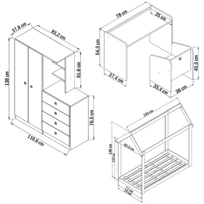Quarto Infantil Completo Meu Fofinho 2 Portas 4 Gavetas Branco Qi001 - Art In Móveis
