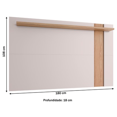 Painel para TV Até 70 Polegadas Leme 1 Prateleira Freijó/Off White - Colibri