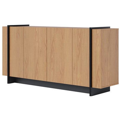 Balcão Buffet Copacabana 4 Portas 2 Prateleiras Freijó/Preto Fosco - Colibri