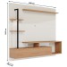 Painel para TV Até 58 Polegadas com Led Maragogi 1 Porta Off White/Freijó - Colibri