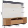 Estante para TV Até 70 Polegadas Niterói 3 Portas 2 Prateleiras com Led Freijó/Off White/Preto Fosco - Colibri