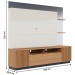 Estante para TV Até 70 Polegadas Niterói 3 Portas 2 Prateleiras com Led Freijó/Off White/Preto Fosco - Colibri