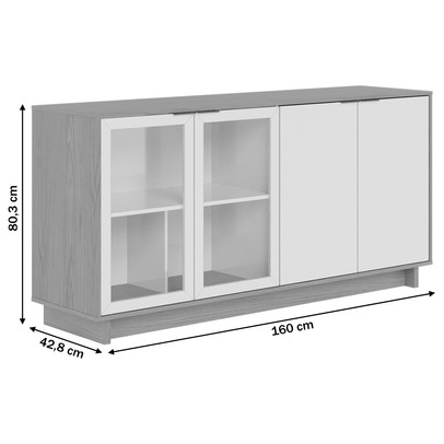 Balcão Buffet Vitoria 4 Portas Freijó/Off White - Colibri