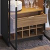 Cristaleira Guanabara 2 Portas 1 Gaveta Preto Fosco/Noce Milano - Colibri