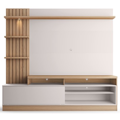 Estante para TV Até 65 Polegadas Maceió 1 Porta com Led Freijó/Off White - Colibri