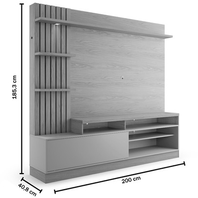 Estante para TV Até 65 Polegadas Maceió 1 Porta com Led Freijó/Off White - Colibri