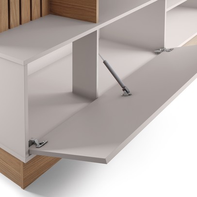 Estante para TV Até 65 Polegadas Maceió 1 Porta com Led Freijó/Off White - Colibri